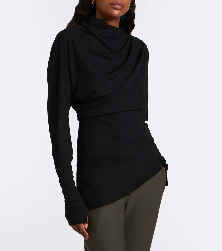Proenza Schouler Golda draped jersey top | Thumbnail 3 Proenza Schouler Golda draped jersey top | Thumbnail 3