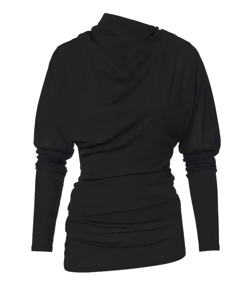 Golda draped jersey top