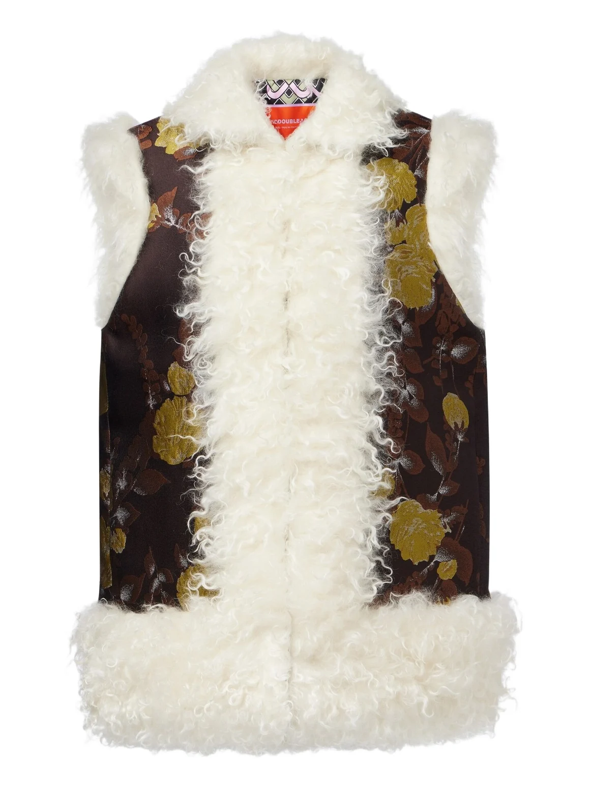 Floral jacquard mohair vest