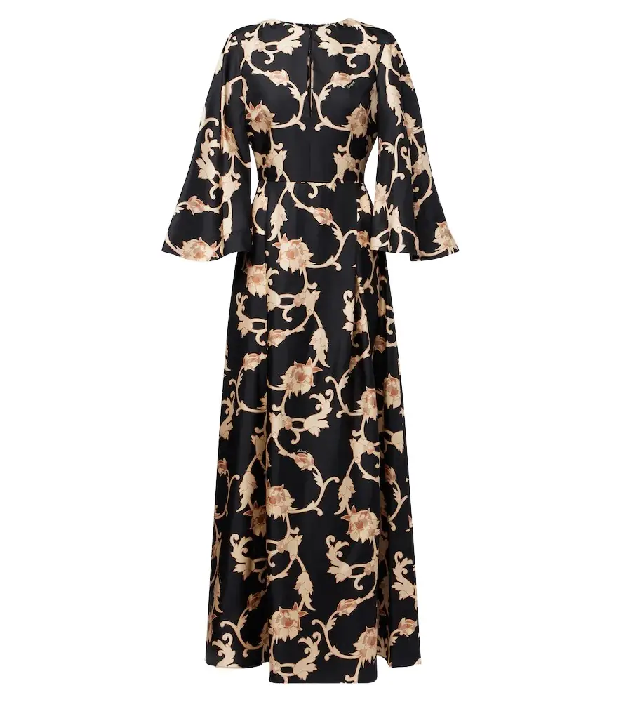 La DoubleJ Belle printed silk twill kaftan