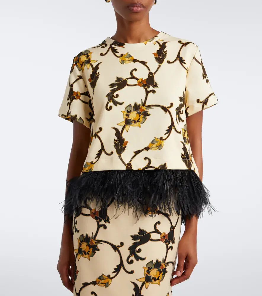 La DoubleJ La Scala fringed printed cotton T-shirt | Thumbnail 4 La DoubleJ La Scala fringed printed cotton T-shirt | Thumbnail 4