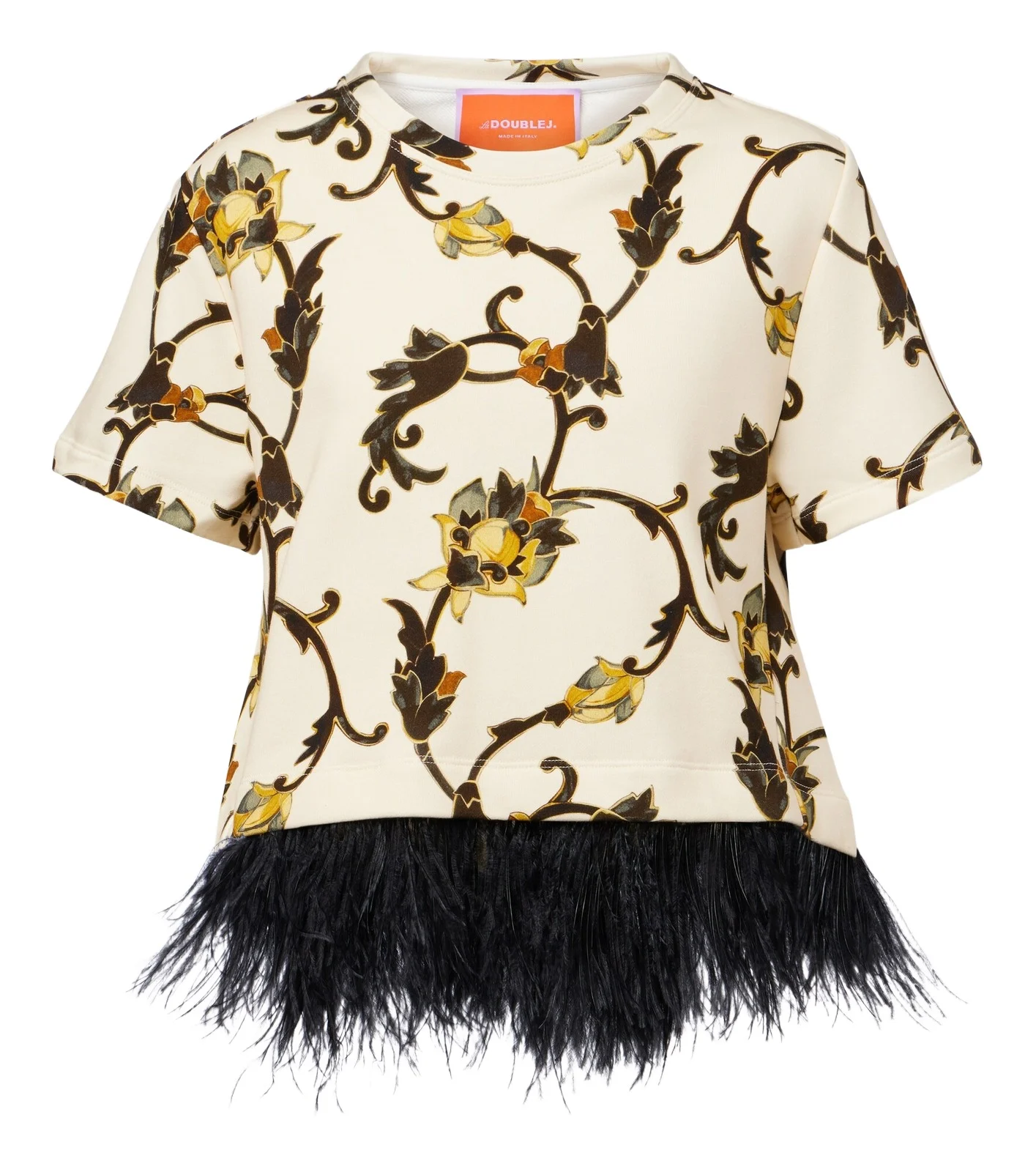 La Scala fringed printed cotton T-shirt La Scala fringed printed cotton T-shirt