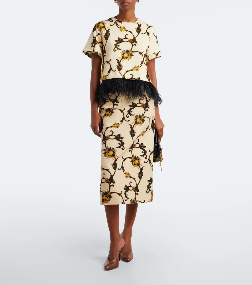 La DoubleJ Printed wool-blend cady pencil skirt | Thumbnail 3 La DoubleJ Printed wool-blend cady pencil skirt | Thumbnail 3