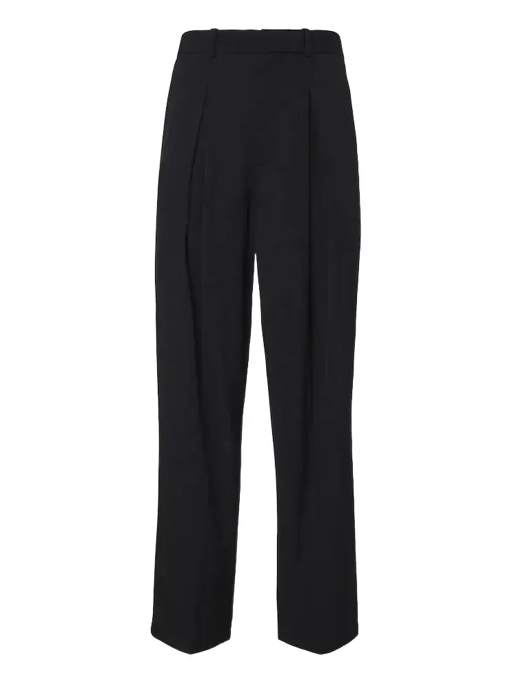 Losange pleated virgin wool wide-leg pants Losange pleated virgin wool wide-leg pants