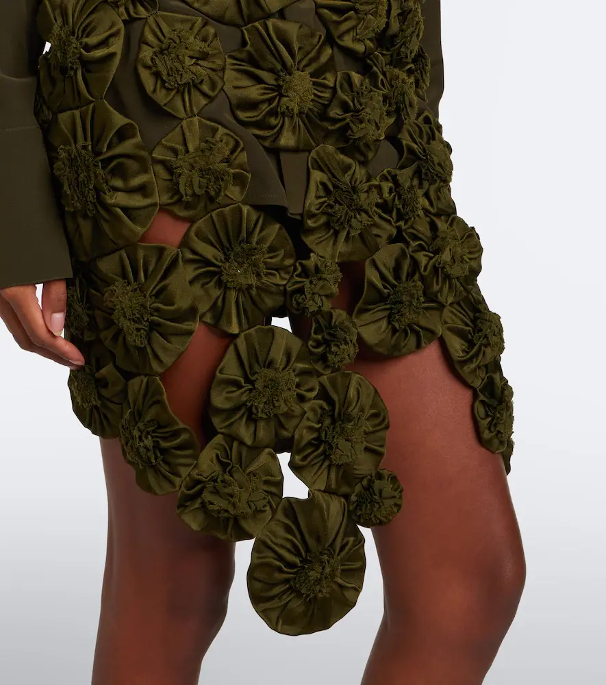 Victoria Beckham Floral-appliqué satin midi skirt | Thumbnail 2 Victoria Beckham Floral-appliqué satin midi skirt | Thumbnail 2