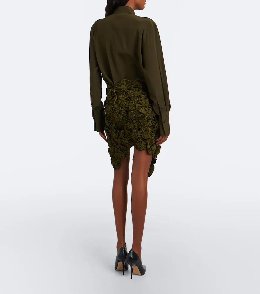 Victoria Beckham Floral-appliqué satin midi skirt | Thumbnail 5 Victoria Beckham Floral-appliqué satin midi skirt | Thumbnail 5