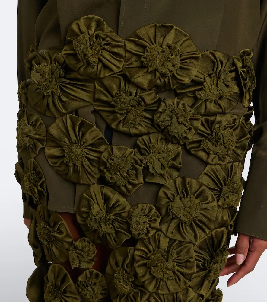 Victoria Beckham Floral-appliqué satin midi skirt | Thumbnail 6 Victoria Beckham Floral-appliqué satin midi skirt | Thumbnail 6