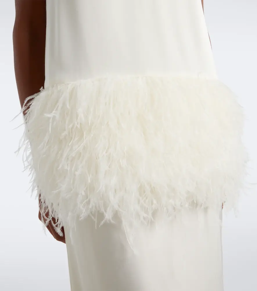Loulou de Saison Sonia feather-trimmed midi dress | Thumbnail 4 Loulou de Saison Sonia feather-trimmed midi dress | Thumbnail 4