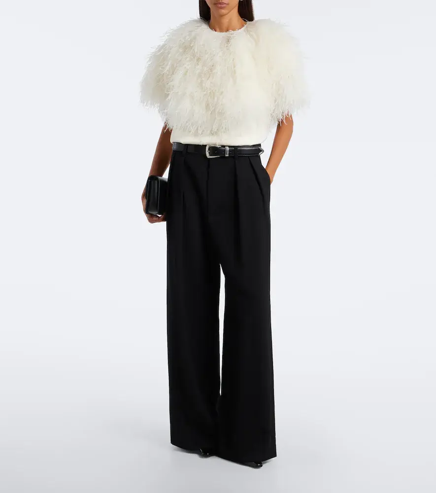 Loulou de Saison Iona feather-trimmed top | Thumbnail 2