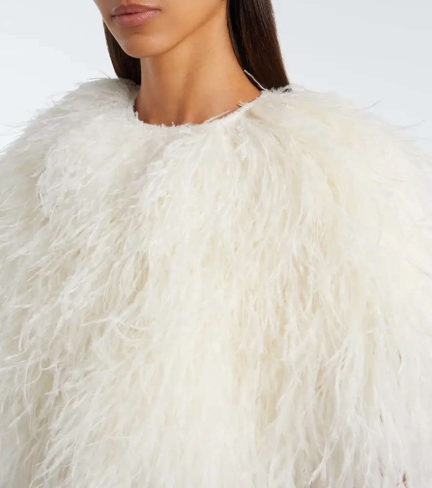 Loulou de Saison Iona feather-trimmed top | Thumbnail 3