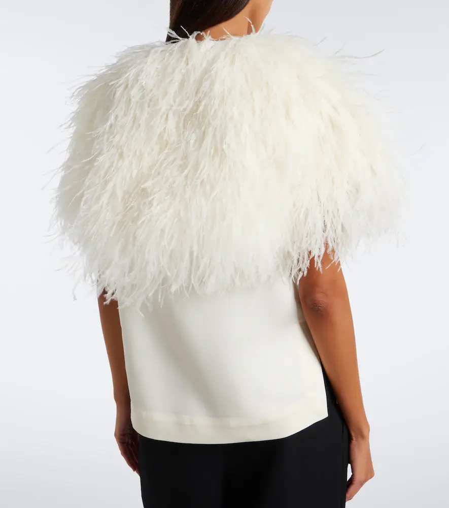 Loulou de Saison Iona feather-trimmed top | Thumbnail 5