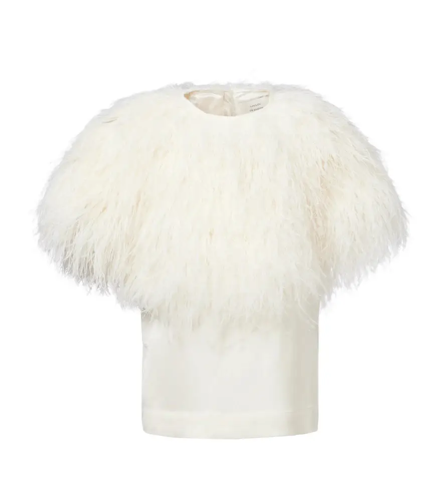 Loulou de Saison Iona feather-trimmed top