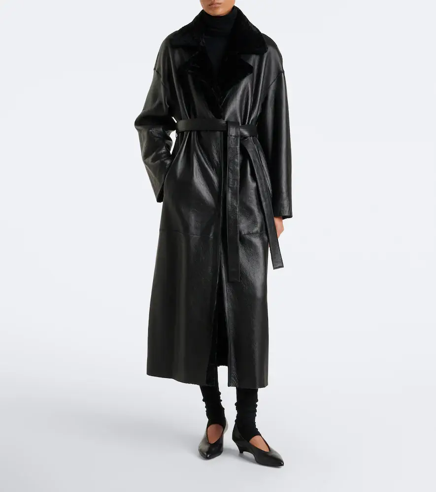 ARMA Rien reversible shearling wrap coat | Thumbnail 7