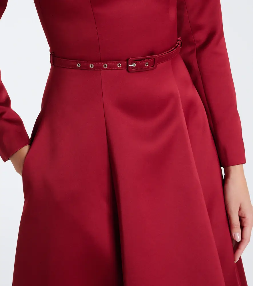 Emilia Wickstead Capucine belted satin midi dress | Thumbnail 3 Emilia Wickstead Capucine belted satin midi dress | Thumbnail 3