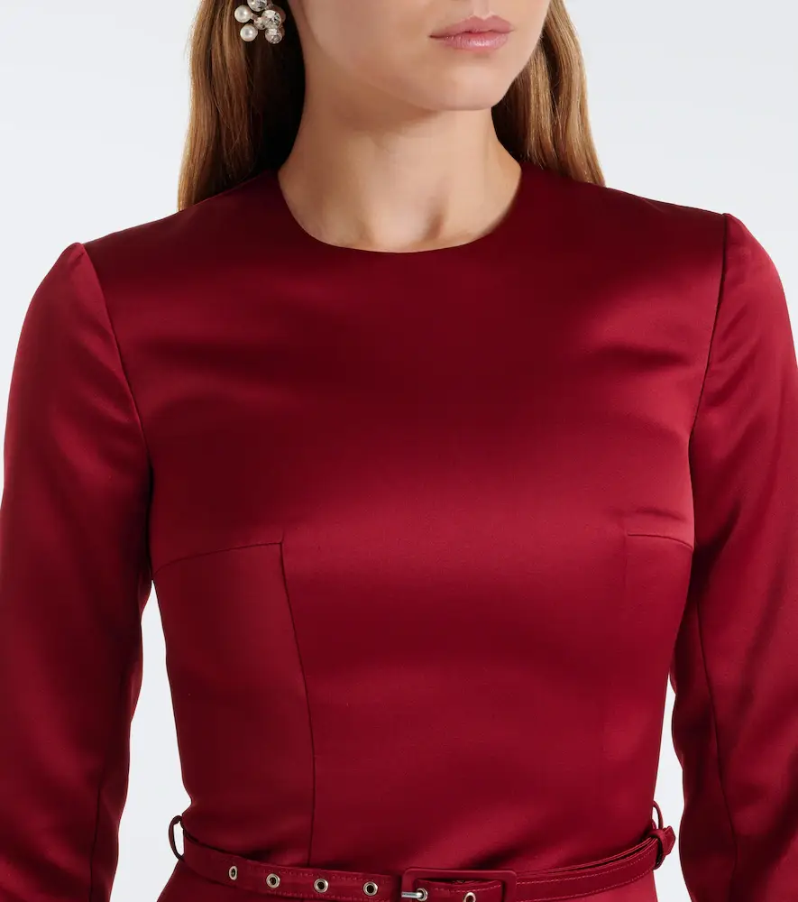 Emilia Wickstead Capucine belted satin midi dress | Thumbnail 4 Emilia Wickstead Capucine belted satin midi dress | Thumbnail 4