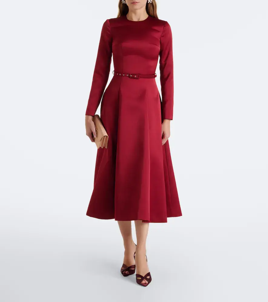 Emilia Wickstead Capucine belted satin midi dress | Thumbnail 5 Emilia Wickstead Capucine belted satin midi dress | Thumbnail 5
