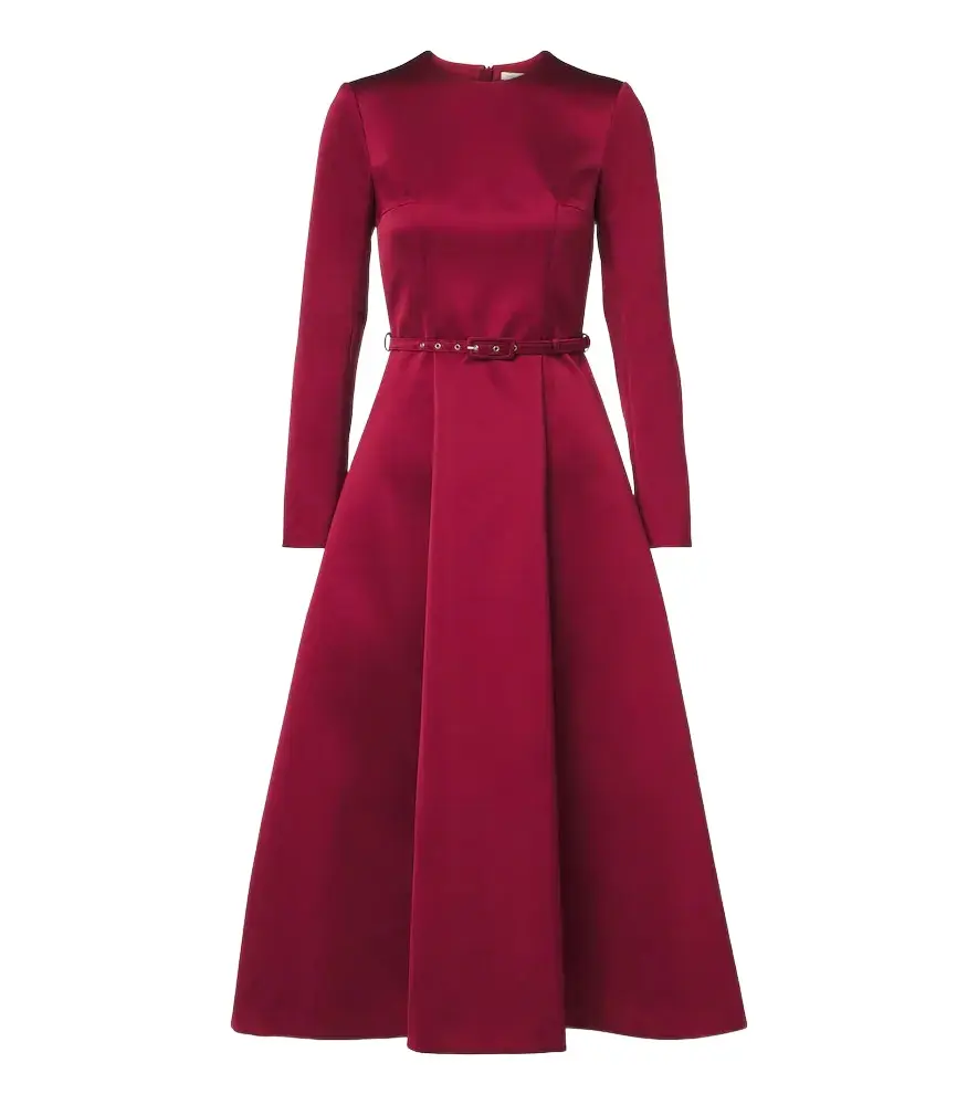 Capucine belted satin midi dress Capucine belted satin midi dress