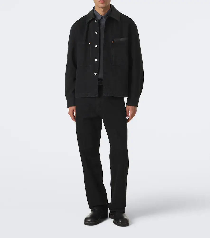 Lemaire Leather-trimmed denim overshirt | Thumbnail 2 Lemaire Leather-trimmed denim overshirt | Thumbnail 2