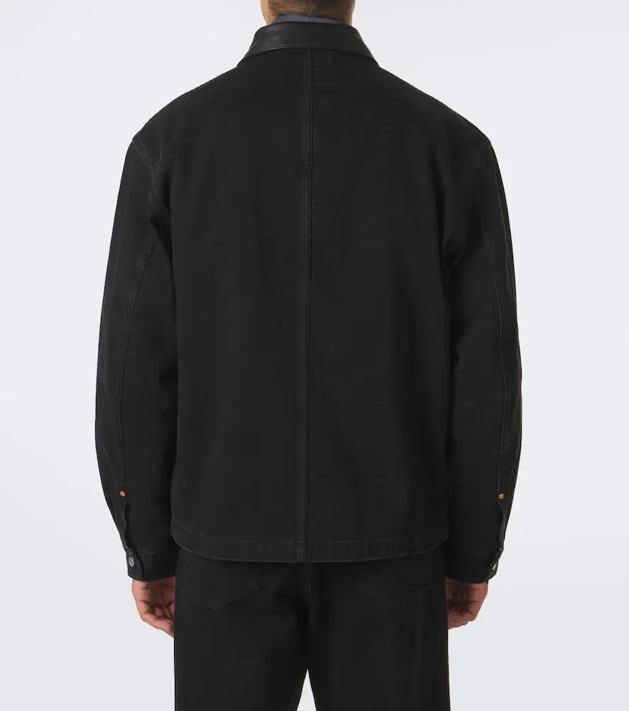 Lemaire Leather-trimmed denim overshirt | Thumbnail 3 Lemaire Leather-trimmed denim overshirt | Thumbnail 3