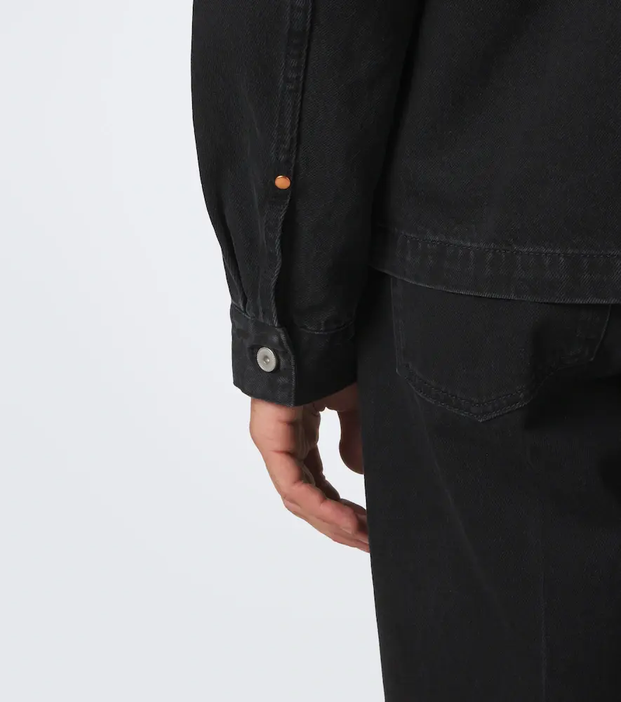 Lemaire Leather-trimmed denim overshirt | Thumbnail 4 Lemaire Leather-trimmed denim overshirt | Thumbnail 4
