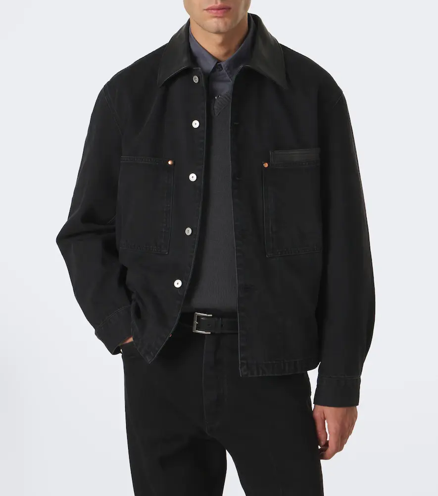 Lemaire Leather-trimmed denim overshirt | Thumbnail 6 Lemaire Leather-trimmed denim overshirt | Thumbnail 6