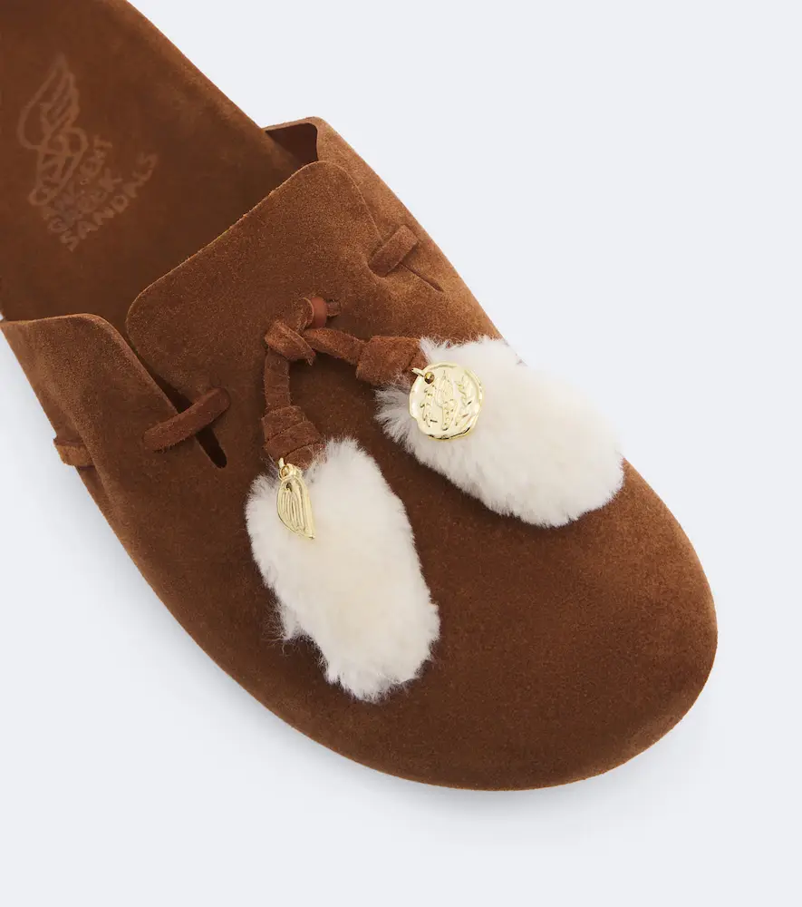 Ancient Greek Sandals Lasi shearling-trimmed suede mules | Thumbnail 2 Ancient Greek Sandals Lasi shearling-trimmed suede mules | Thumbnail 2