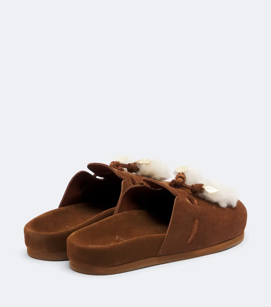 Ancient Greek Sandals Lasi shearling-trimmed suede mules | Thumbnail 4 Ancient Greek Sandals Lasi shearling-trimmed suede mules | Thumbnail 4