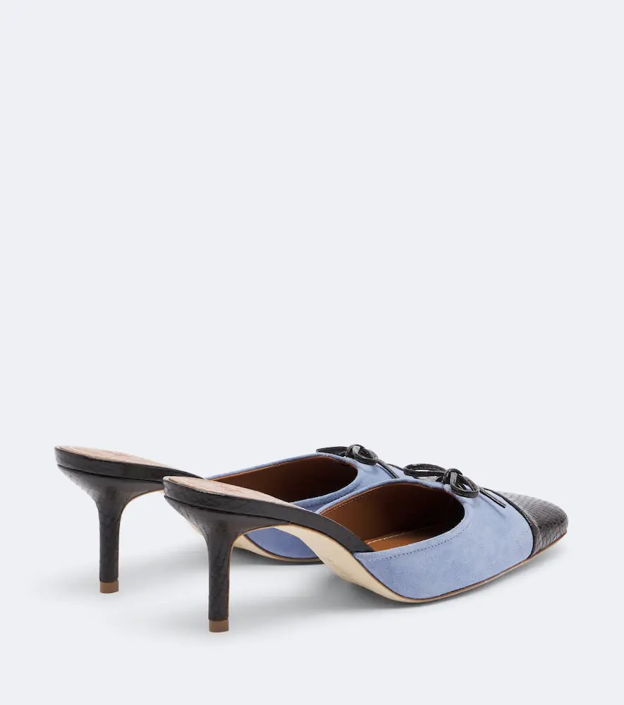 Staud Faye leather-trimmed suede mules | Thumbnail 3
