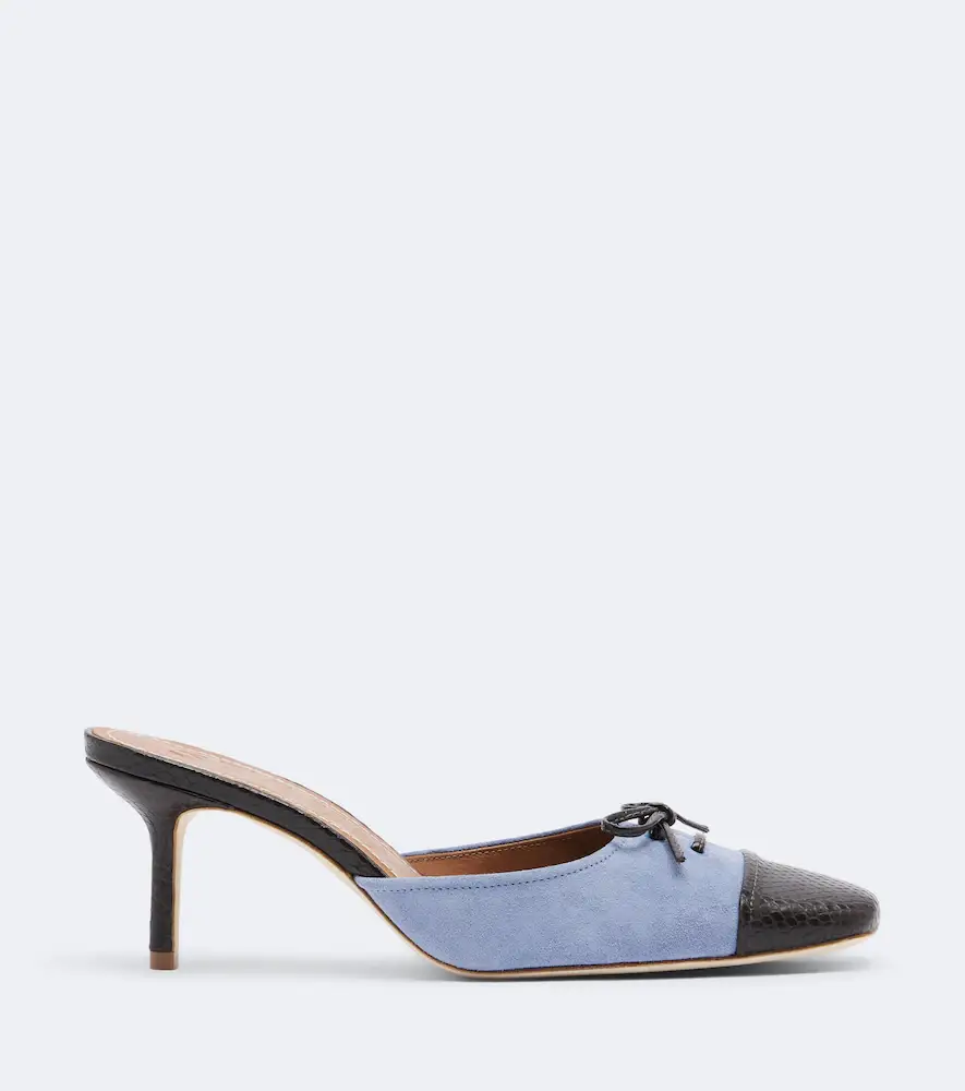Staud Faye leather-trimmed suede mules | Thumbnail 4