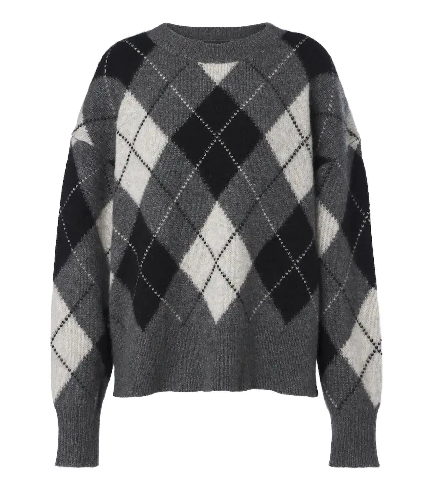 Nili Lotan Donnika argyle cashmere and silk sweater