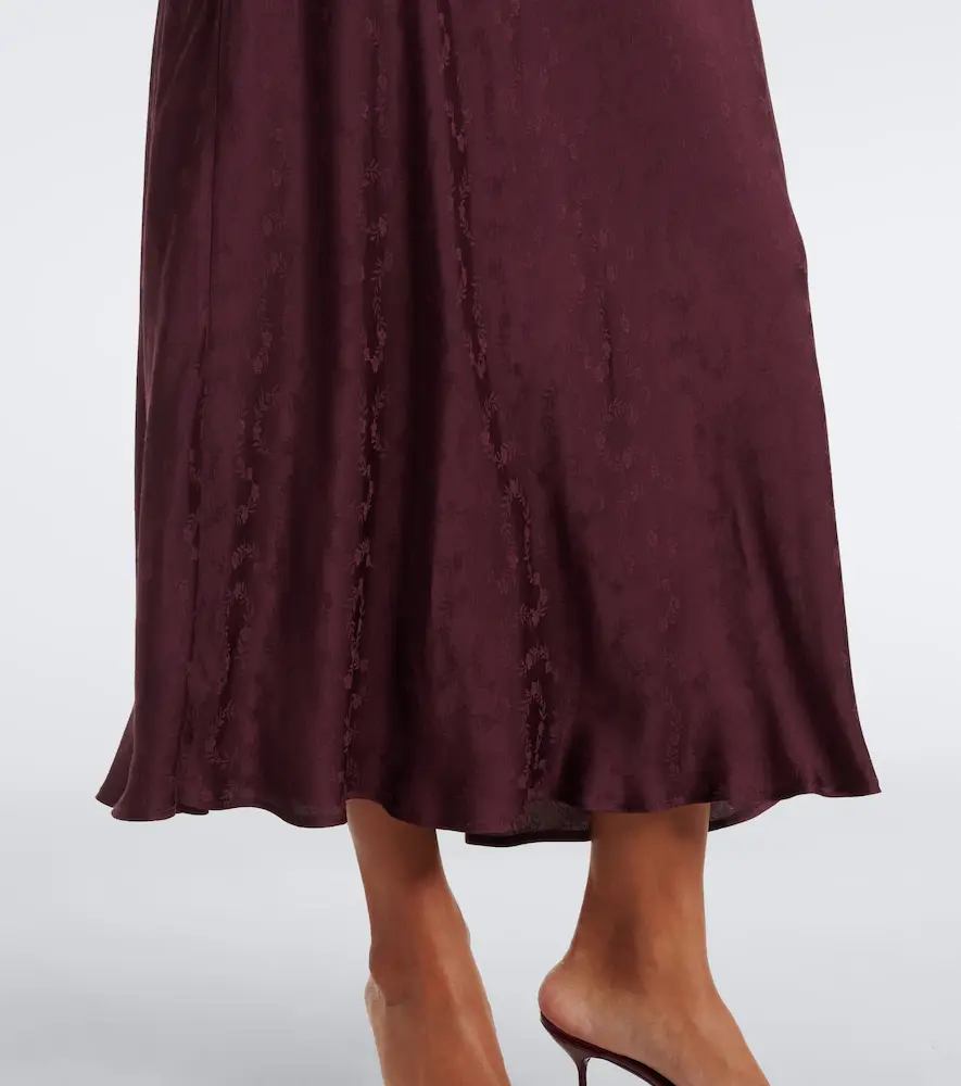 Rixo Fern satin jacquard midi dress | Thumbnail 2 Rixo Fern satin jacquard midi dress | Thumbnail 2