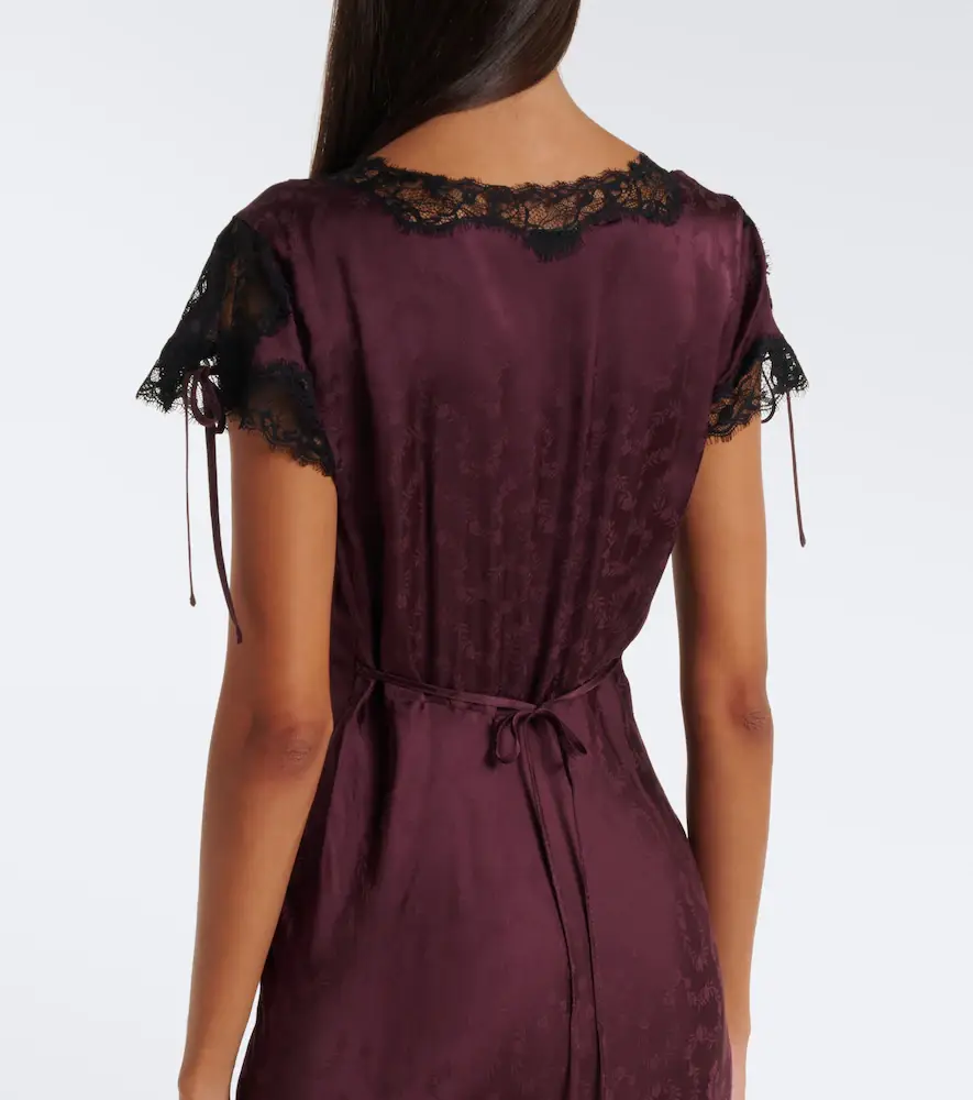 Rixo Fern satin jacquard midi dress | Thumbnail 4 Rixo Fern satin jacquard midi dress | Thumbnail 4