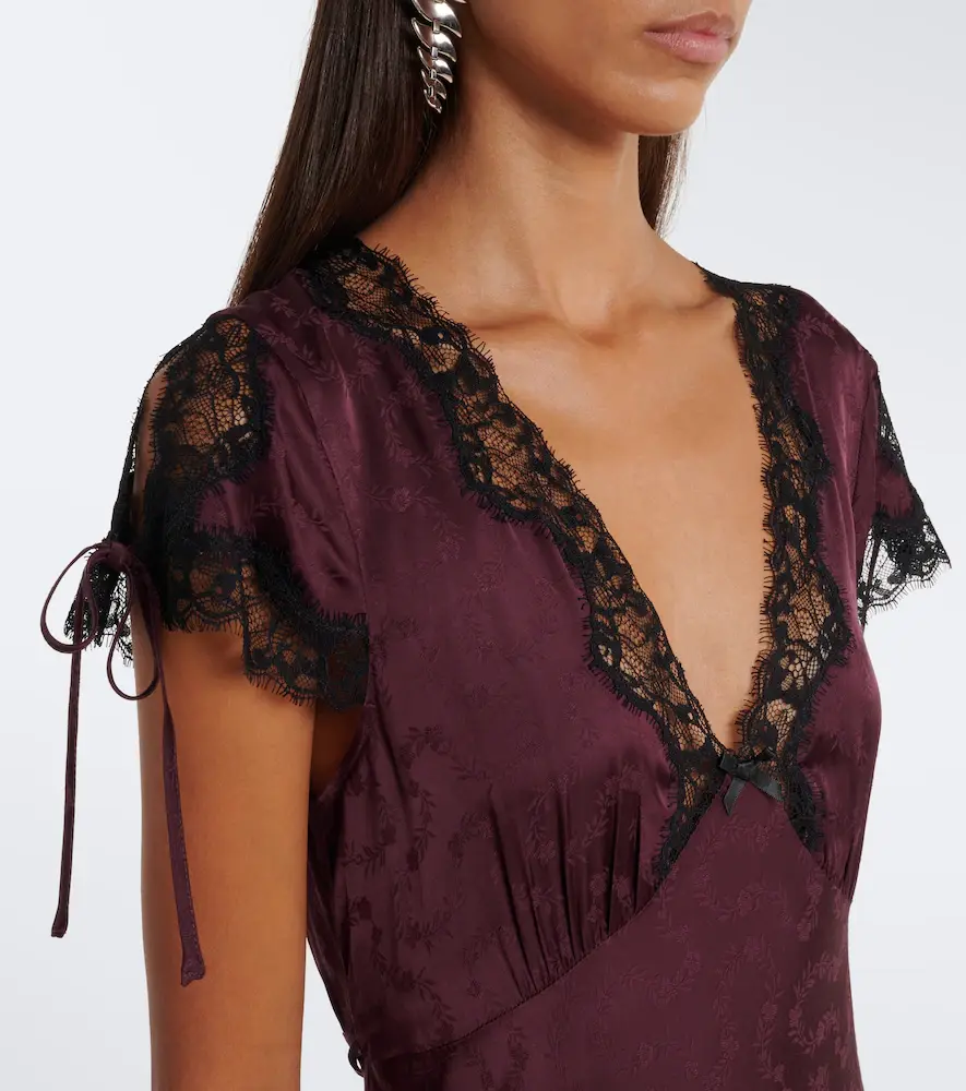 Rixo Fern satin jacquard midi dress | Thumbnail 5 Rixo Fern satin jacquard midi dress | Thumbnail 5