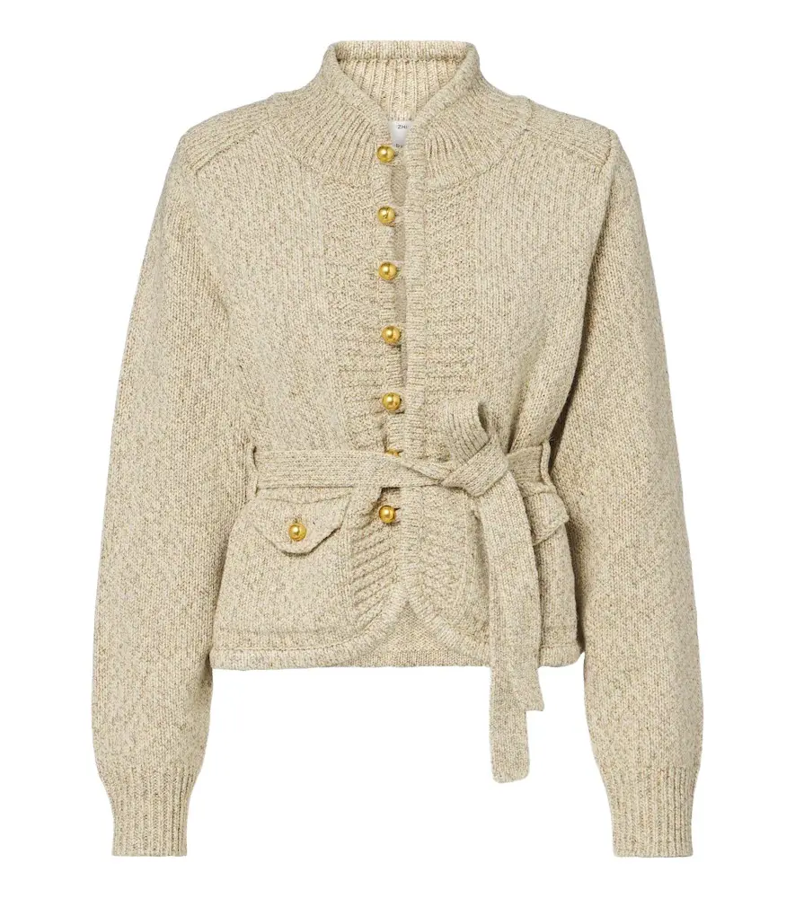 Xu Zhi Belted wool and silk cardigan