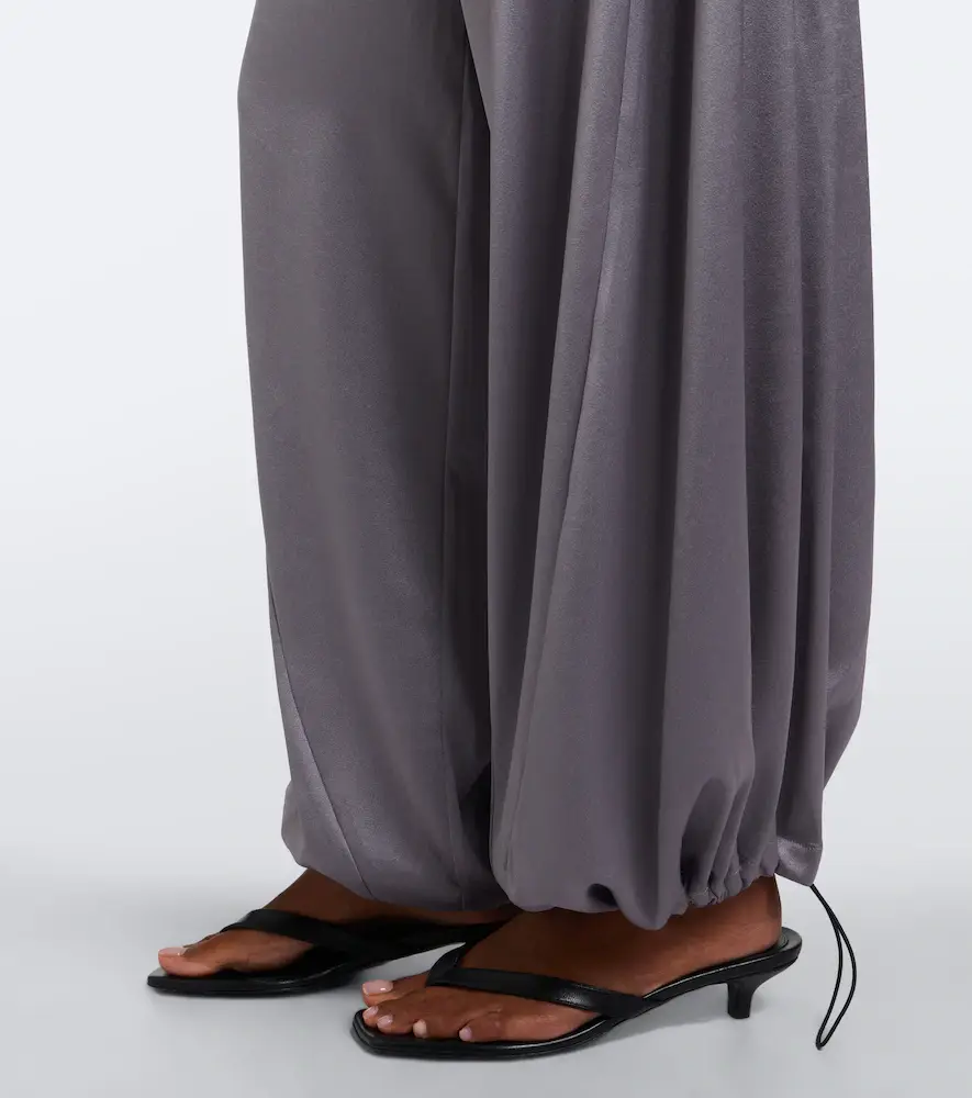 Jacques Wei Leather-trimmed satin wide-leg pants | Thumbnail 3