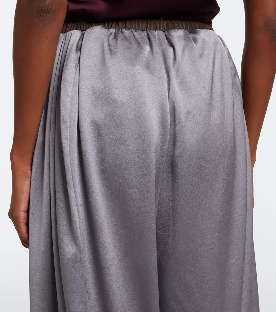 Jacques Wei Leather-trimmed satin wide-leg pants | Thumbnail 5