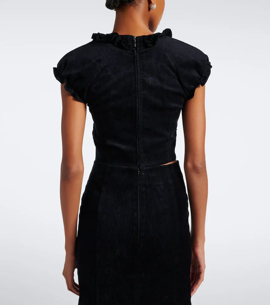 SHUSHU/TONG Embellished ruffled cotton-blend top | Thumbnail 2 SHUSHU/TONG Embellished ruffled cotton-blend top | Thumbnail 2