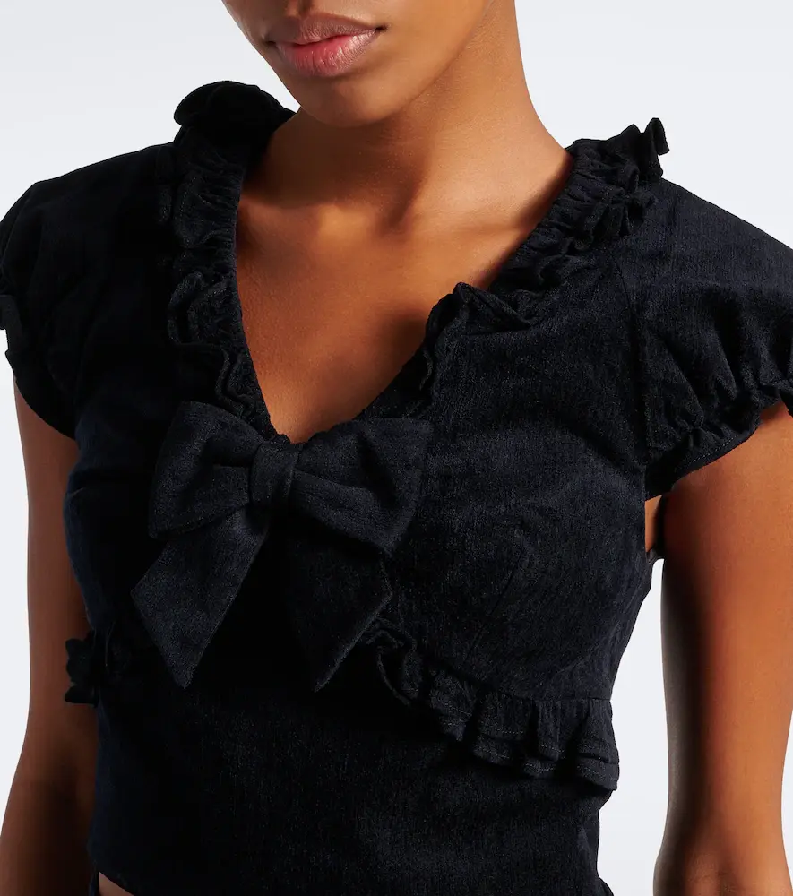 SHUSHU/TONG Embellished ruffled cotton-blend top | Thumbnail 5 SHUSHU/TONG Embellished ruffled cotton-blend top | Thumbnail 5