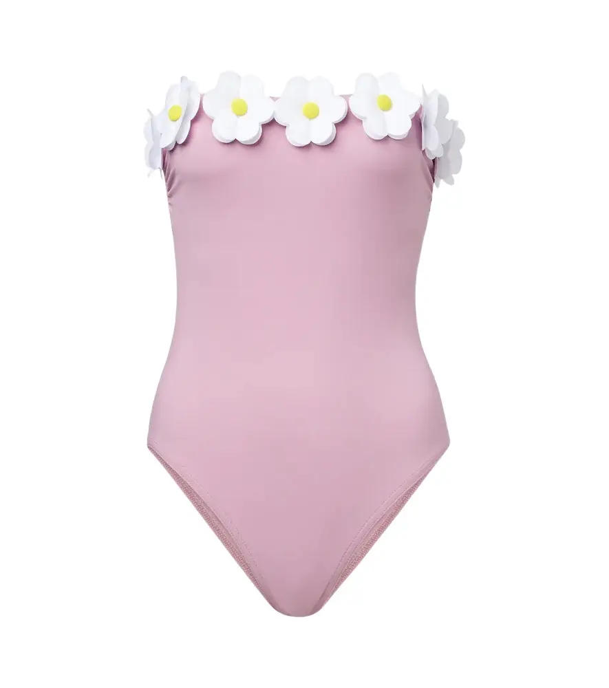 Juliet floral-appliqué bandeau swimsuit