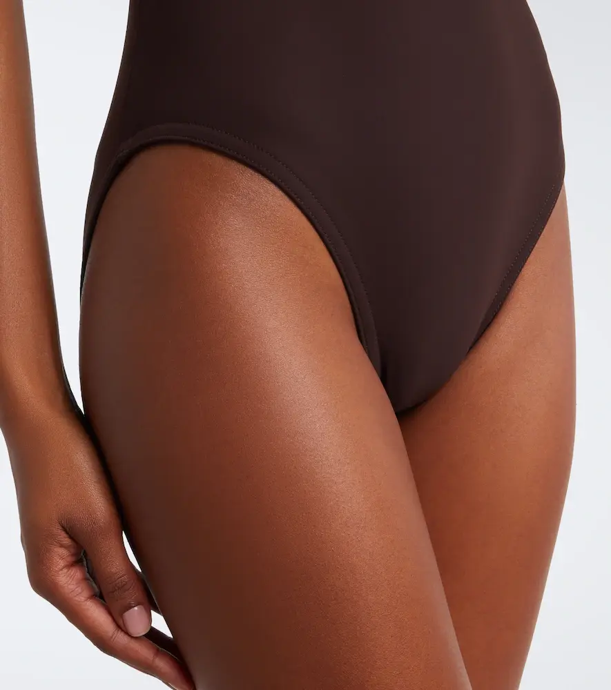 Karla Colletto Rosetta floral-appliqué gathered swimsuit | Thumbnail 2
