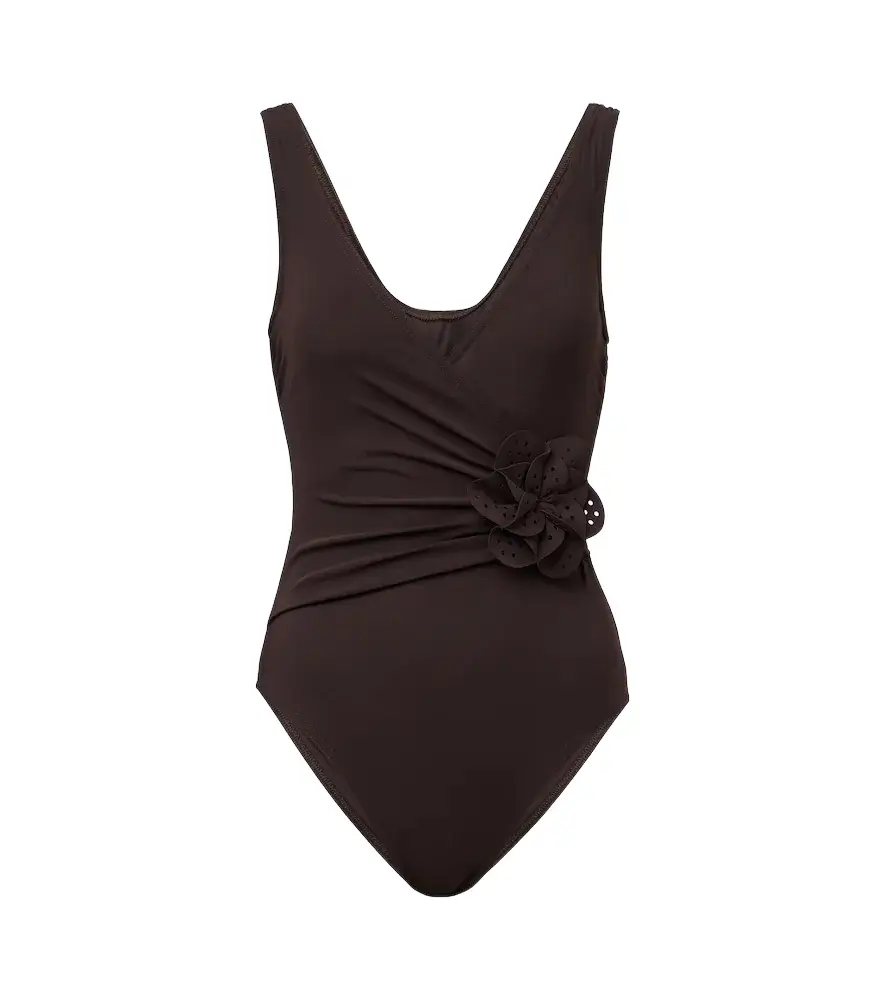 Rosetta floral-appliqué gathered swimsuit Rosetta floral-appliqué gathered swimsuit
