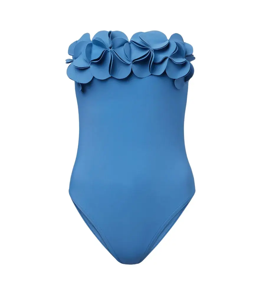Karla Colletto Tess floral-appliqué swimsuit
