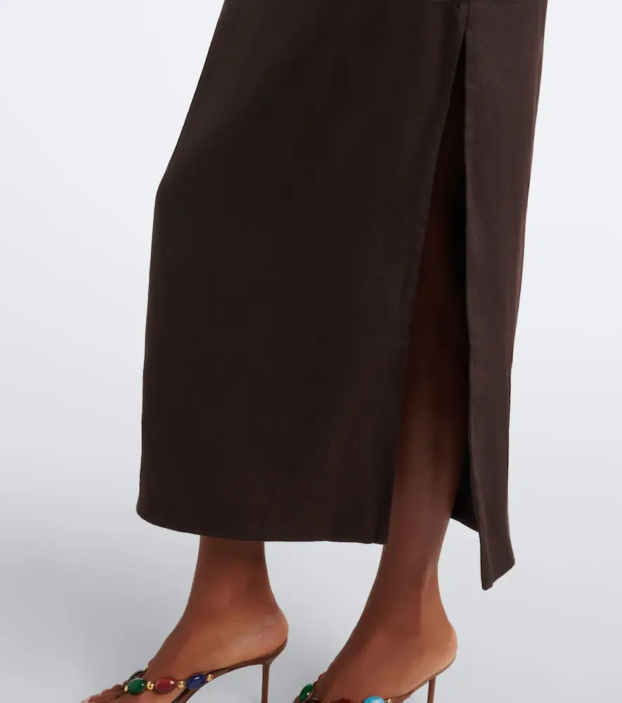 SIR. Draped linen midi dress | Thumbnail 5 SIR. Draped linen midi dress | Thumbnail 5
