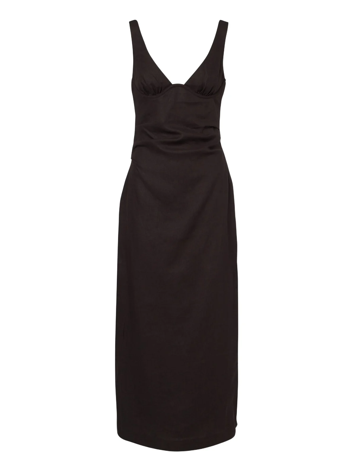 Draped linen midi dress Draped linen midi dress