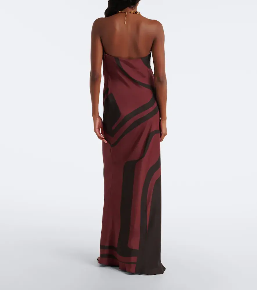 SIR. Printed silk satin maxi dress | Thumbnail 2 SIR. Printed silk satin maxi dress | Thumbnail 2