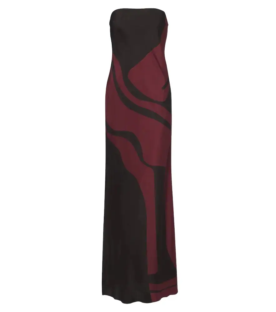 Printed silk satin maxi dress Printed silk satin maxi dress
