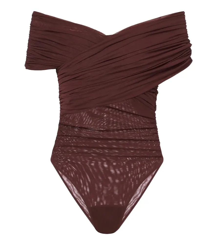 SIR. Off-shoulder mesh bodysuit