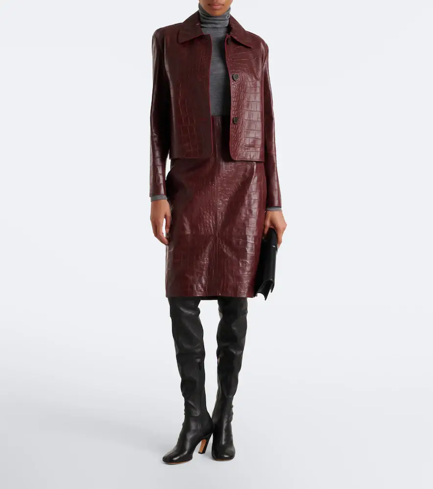 ARMA Nathaly croc-effect leather midi skirt | Thumbnail 4 ARMA Nathaly croc-effect leather midi skirt | Thumbnail 4
