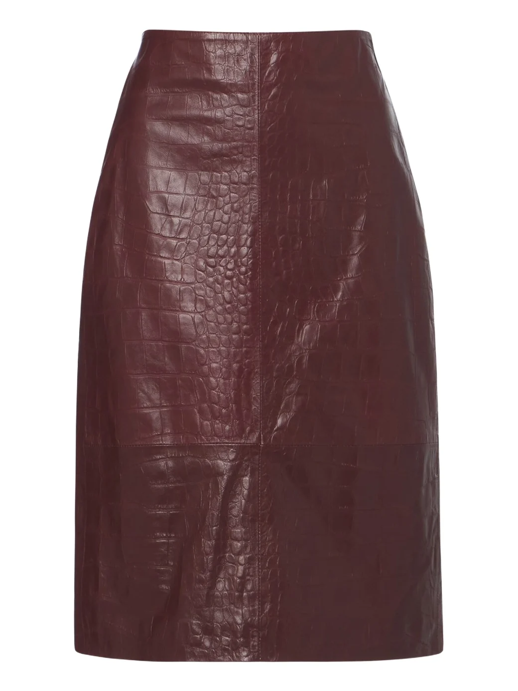 Nathaly croc-effect leather midi skirt Nathaly croc-effect leather midi skirt