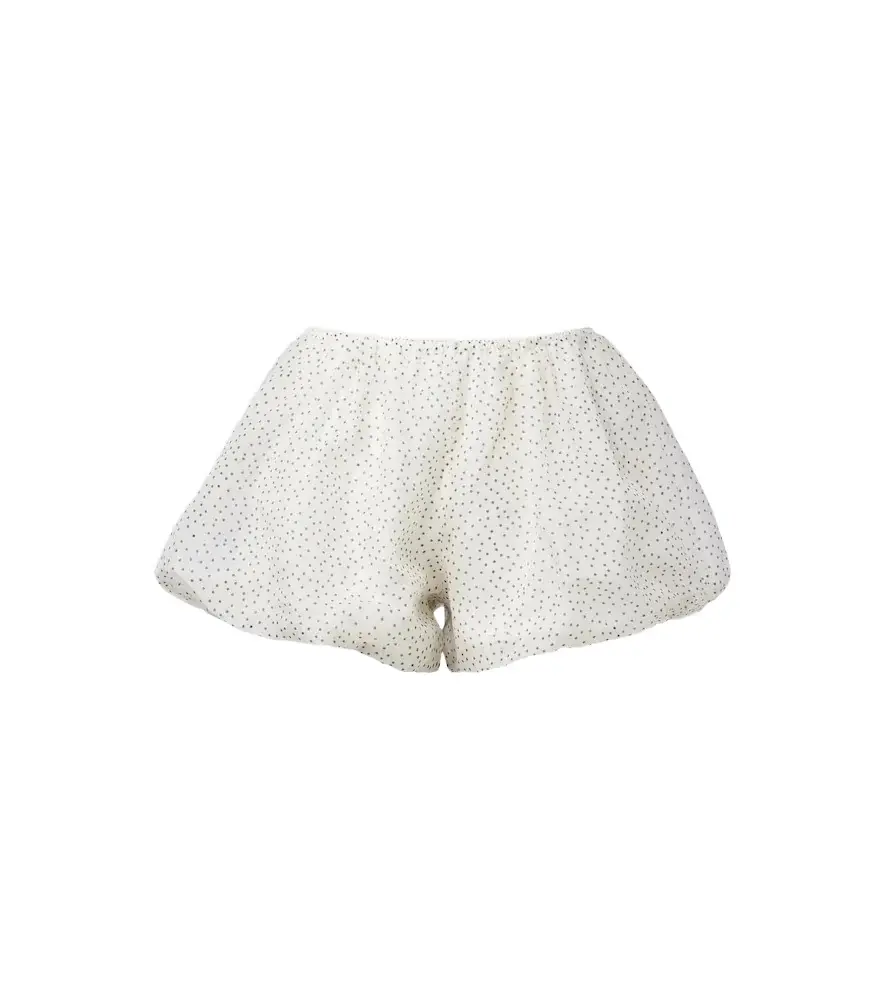Polka-dot silk organza shorts Polka-dot silk organza shorts